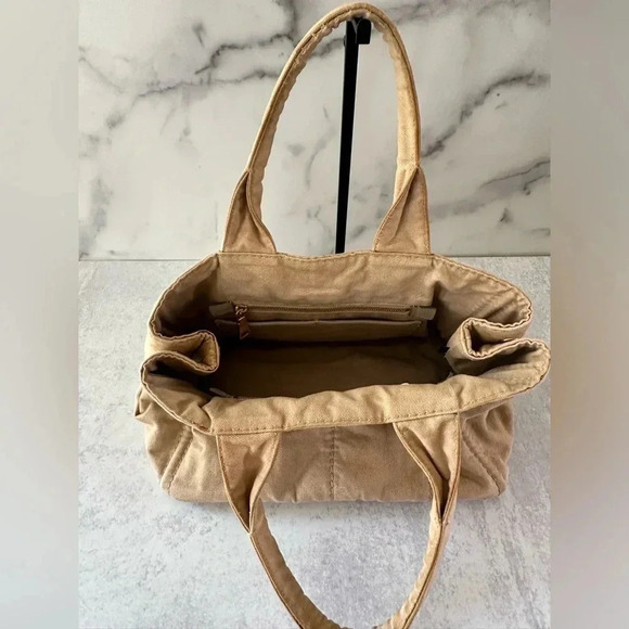 Prada Denim Canapa Khaki Tote in Large - Picture 5 of 5